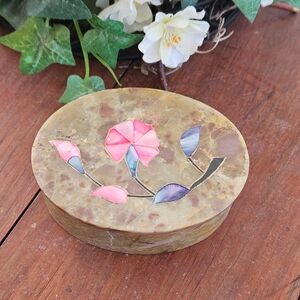 Vintage Soapstone Marble Trinket Box